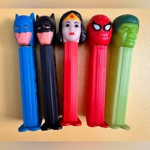 Vintage Marvel Superhero Pez Dispensers Bundle Of 5
